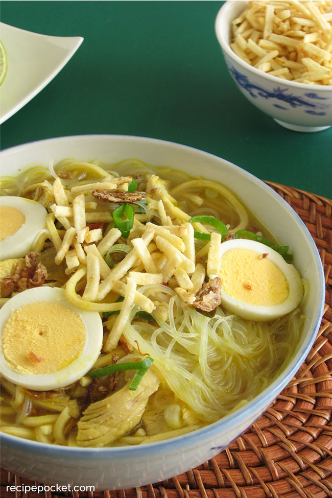 Soto ayam - Indonesian chicken noodle soup