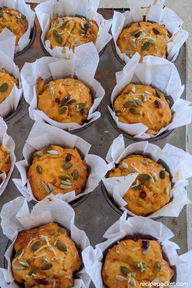 Easy savory sweet potato muffins