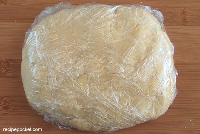 Image showing shortcrust pastry wrapped in plastic food wrap.
