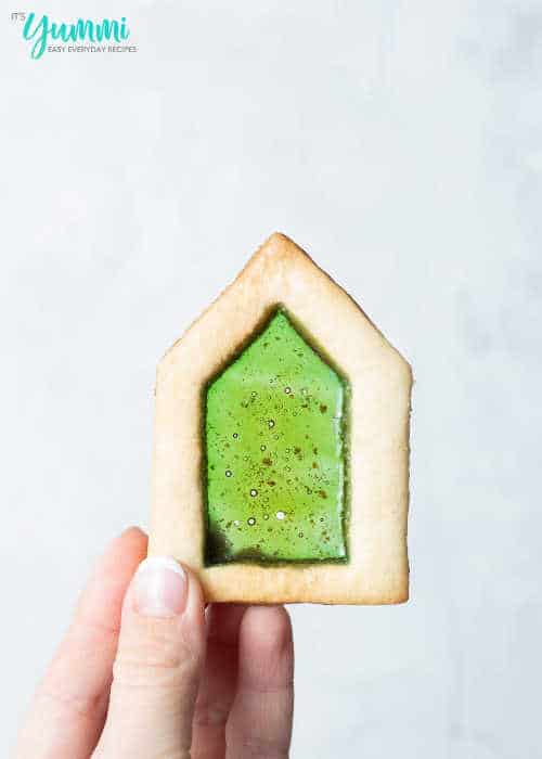 A cookie that looks like a stained glass window.