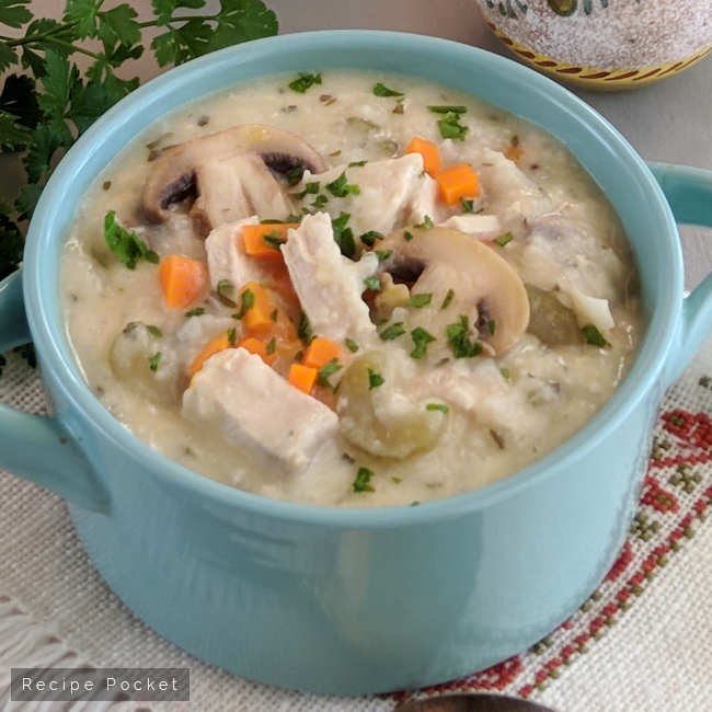 Slow cooker chicken rice soup