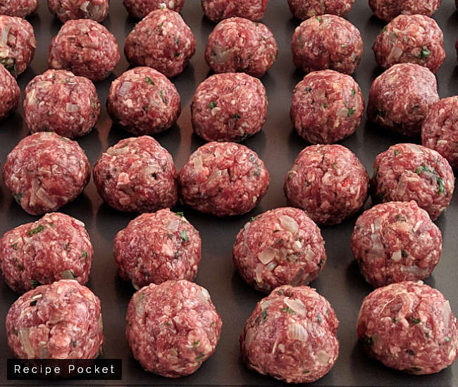 Raw meatballs.