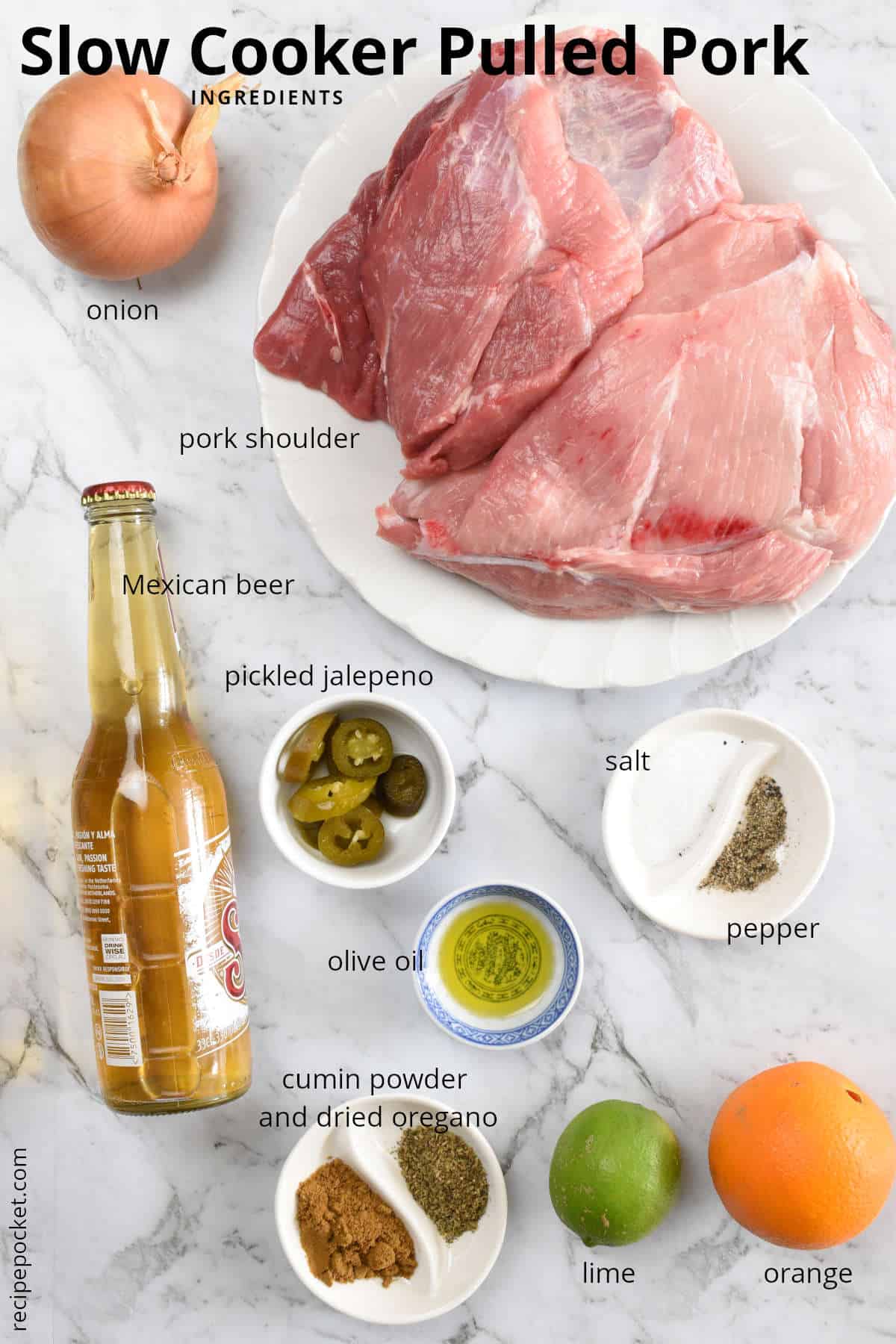 Ingredients image for pulled pork.
