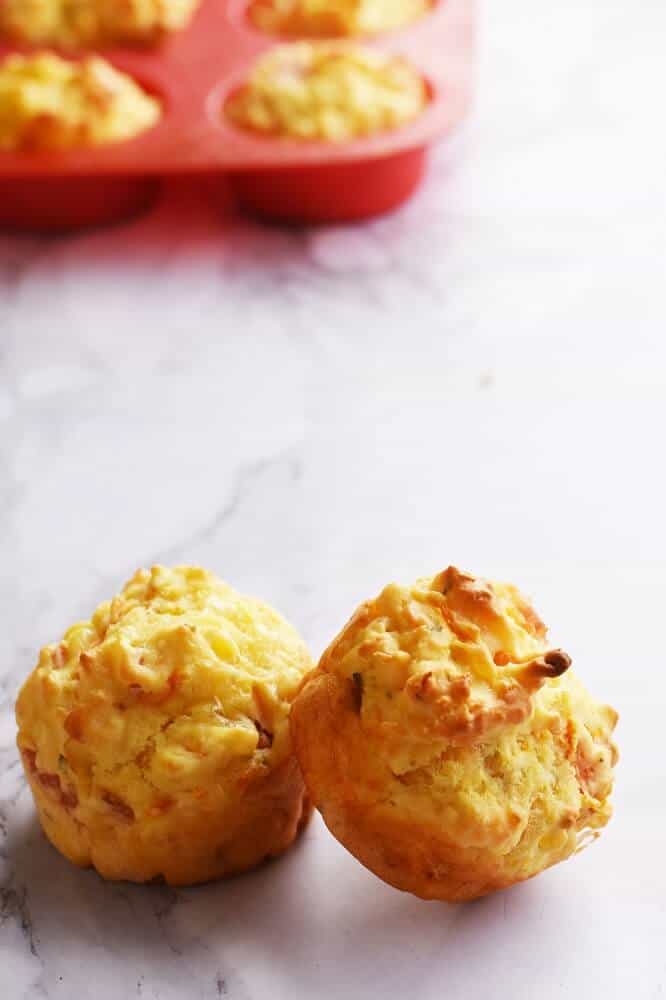 Savour carrot and cheese muffins.