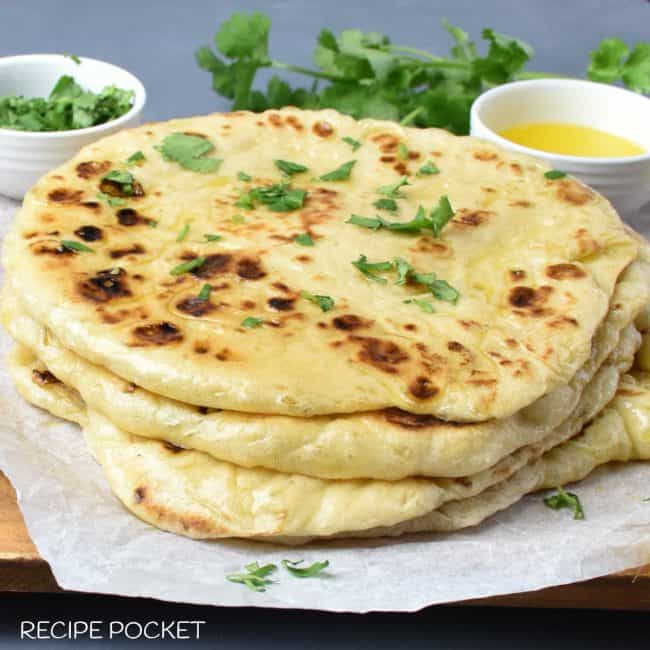 Feature image for an article on how to make naan bread at home.