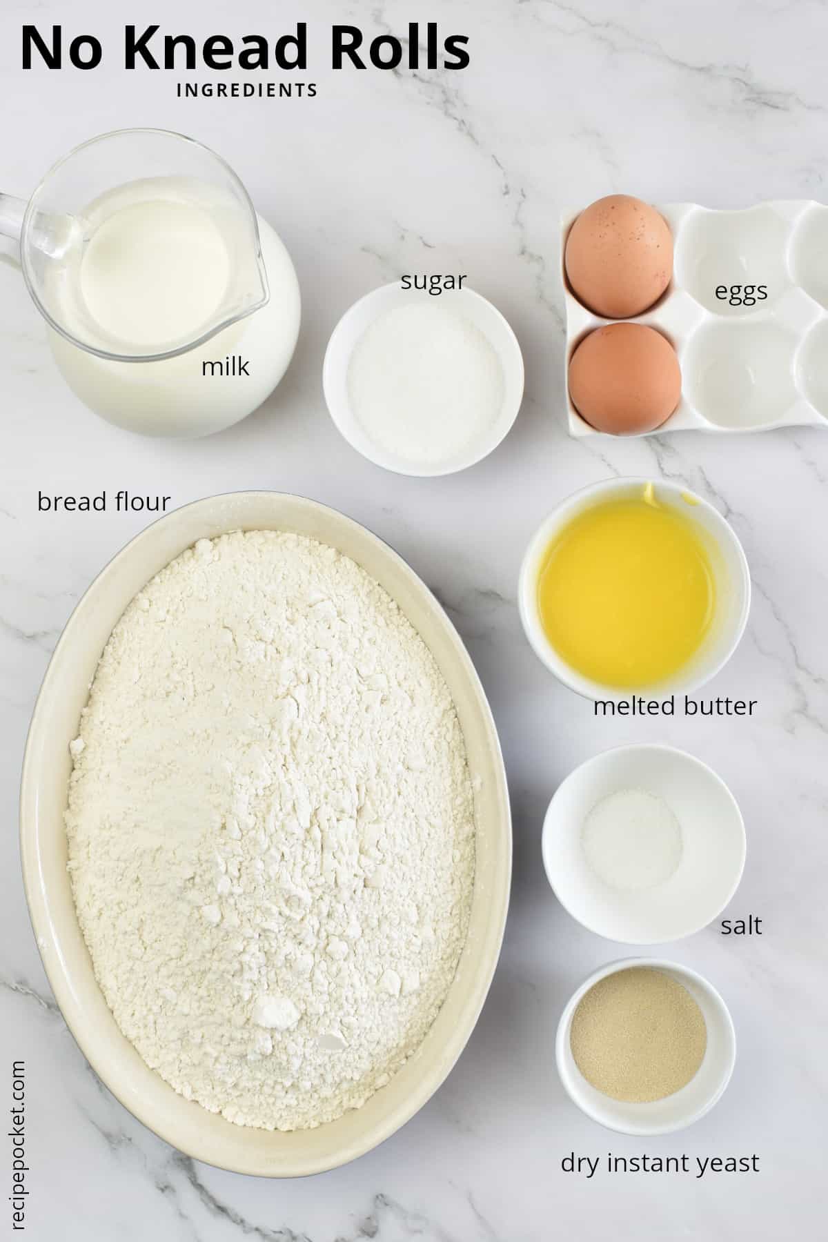 Image showing flour, butter, eggs, milk and yeast.