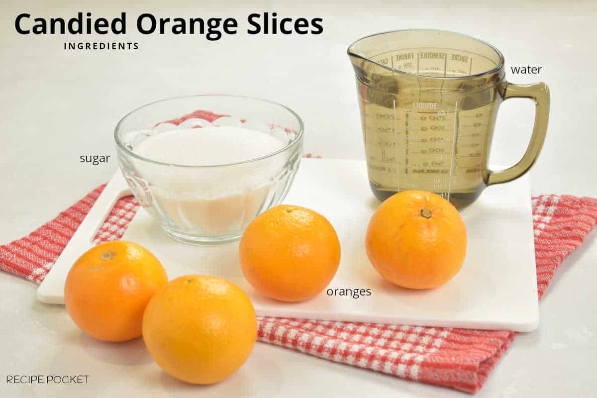 Image showing ingredients for make candied orange slices.