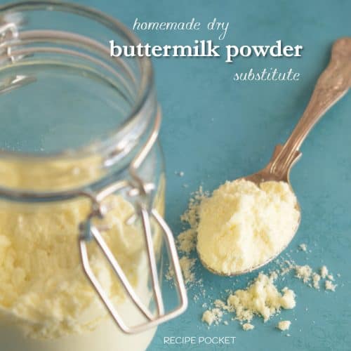 Closup of buttermilk powder substitute.