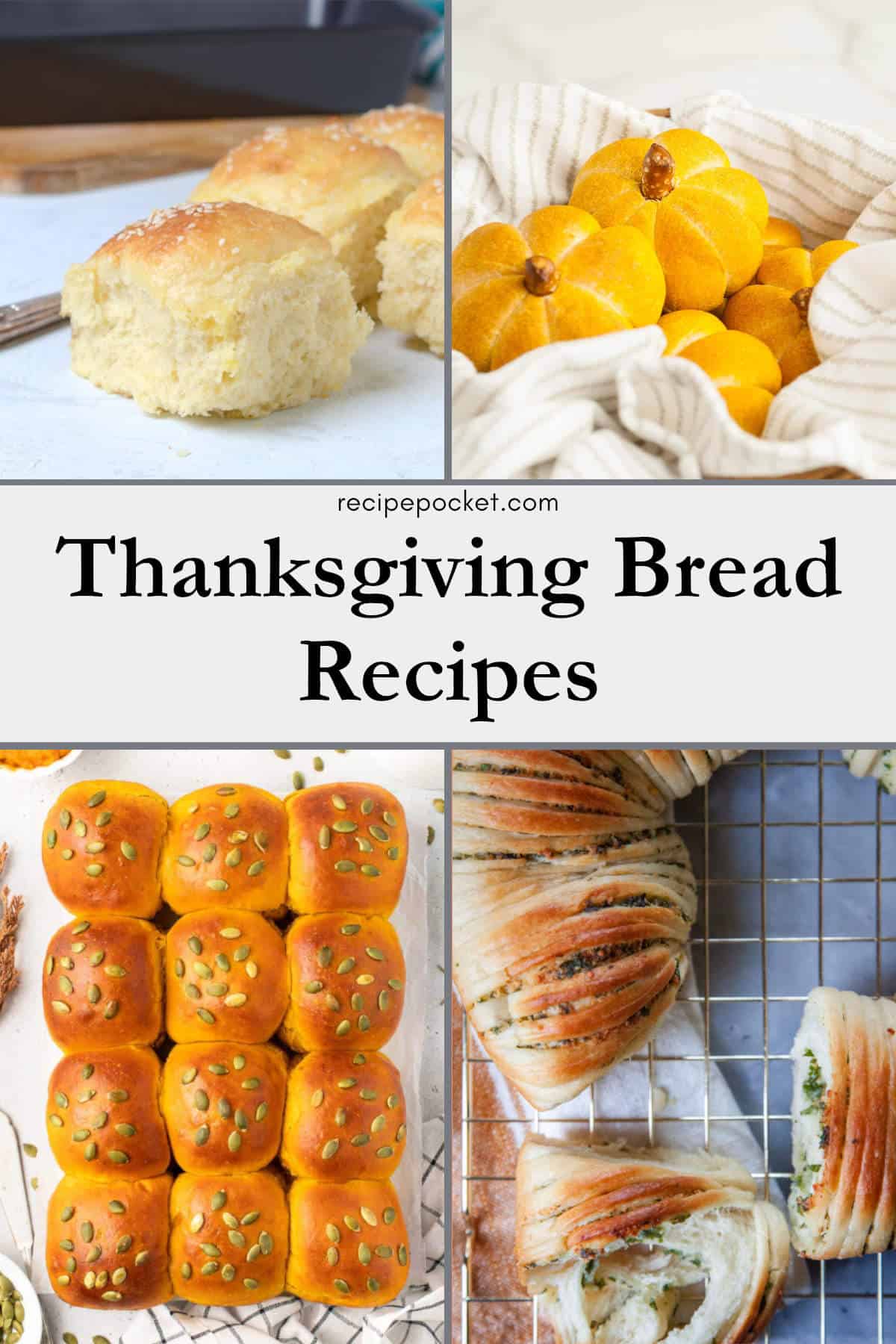 Main blog post image for Thanksgiving bread recipes.
