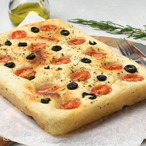 Image of focaccia bread for a blog post titled What is focaccia.